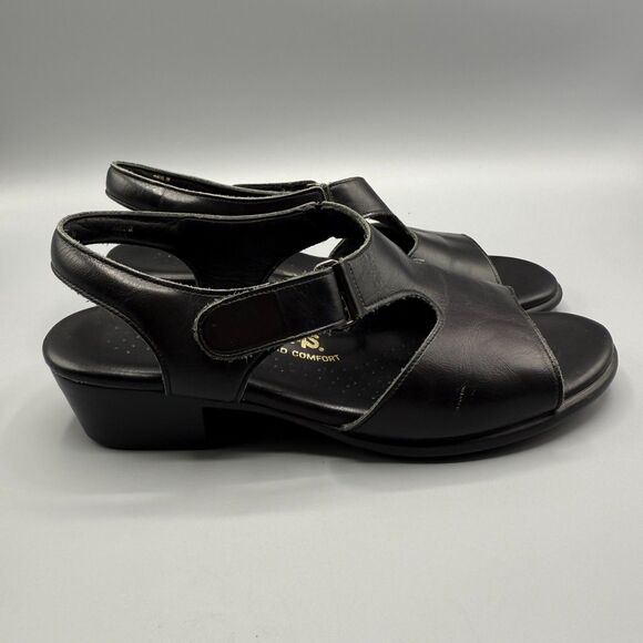 SAS Shoes - SAS Womens Sandal Suntimer Black Leather Slingback Shoes Size 8 M